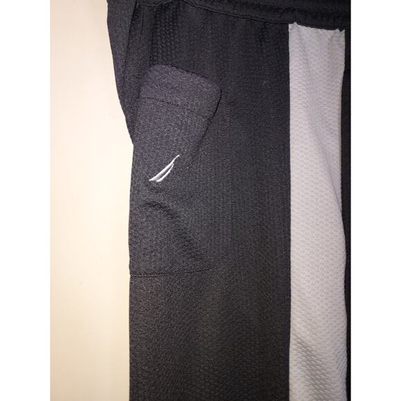 Nautica Men's Sweatpants Large Straight Leg Mesh Workout Athletic Black Gray - Picture 7 of 9